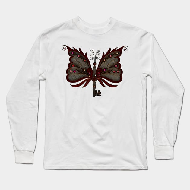 Elegant fantasy steampunk butterflies Long Sleeve T-Shirt by Nicky2342